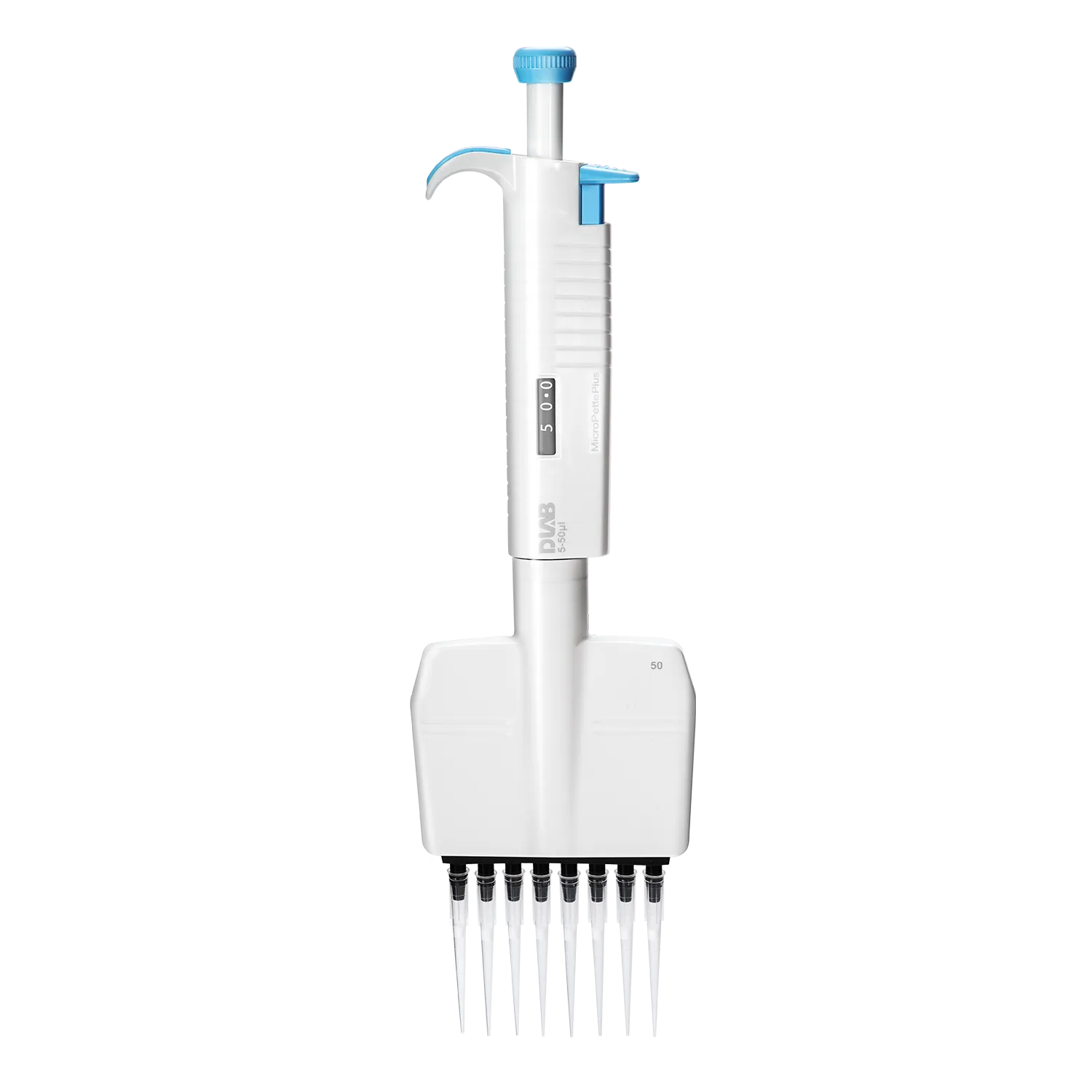 Микропипетка MicroPette Plus с восемью каналами и возможностью регулировки объема.